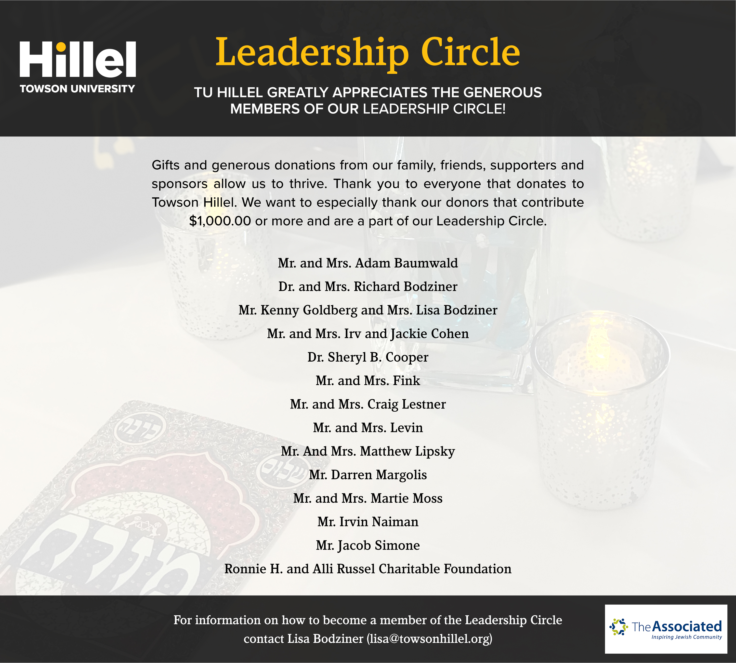 TUHillelLeadershipCircleFlyer Towson Hillel
